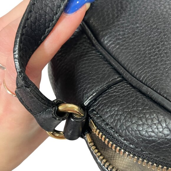 $1280 GUCCI Black Leather Disco Soho Gold Hardware Tassel Crossbody Bag as is - Picture 10 of 16